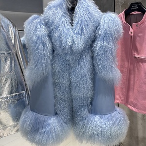 2025 Autumn <strong>Sleeveless</strong> Real Mongolia Sheep Fur Vest Women Genuine <strong>Leather</strong> Vest <strong>Jacket</strong> - Product Image 1