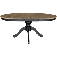 Table à manger extensible en bois massif de style français antique D1639, table ronde classique pour cuisine et salle à manger