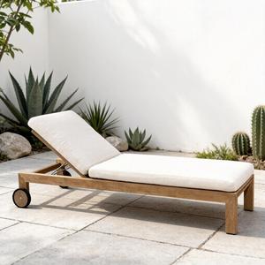 Chaise longue moderne en teck pour hôtel, idéale pour cour, villa, piscine, jardin, terrasse, <span class=keywords><strong>bord</strong></span> <span class=keywords><strong>de</strong></span> <span class=keywords><strong>mer</strong></span>, plage – Durable - Product Image 3