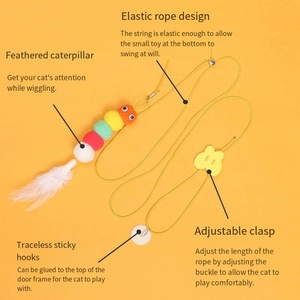 Nhà máy mới tương tác Tự Chữa Bệnh phim hoạt hình mèo Đồ chơi đàn hồi treo cửa Sâu Bướm trêu ghẹo thanh chuông 2m bền vững vật nuôi - Product Image 4