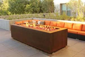 Corten Staal Patio Vuurkorf Tafel Outdoor Gas Patio Kachels