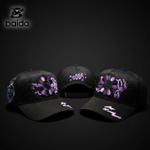 Gorras Personalizadas Sombrero Gorras INNEDIT MURATRAVIS ELECTRIC Suede 5-Panel Baseball Caps <b>Purple</b> Floral Cartoon Embroidery - Product Image 6