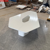 Superbe design Mobilier de bureau Forme hexagonale Dessus de table en pierre Table de réunion de conférence Pied moderne