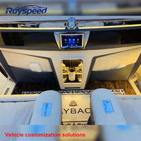 Aménagement intérieur de voiture Alphard en cuir PU de luxe avec séparation TV, couleur et logo personnalisés pour Alphard/Vellfire