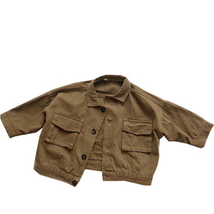 Nouvelle Veste d'Automne Tendance pour Enfants en Coton Kaki Style Coréen, <span class=keywords><strong>Manteau</strong></span> Extérieur pour Garçons et Filles, Hauts à Col Revers pour Bébés - Product Image 5