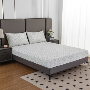 Sábana Ajustable Bordada de Algodón Orgánico Personalizada con Fibra de Plata, 400 Hilos, para Cama, Uso en Hoteles y Hogares, Todas las Temporadas - Product Image 2