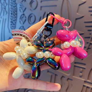 Wholesale Fashion PVC 3D Cartoon Pearl Puppy Beaded Bubble <strong>Dog</strong> <strong>Keyring</strong> Charm Colorful Balloon <strong>Dog</strong> Keychain - Product Image 2