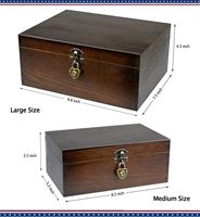 Boîtes à souvenirs en bois avec serrure et clés, boîte de rangement en bois décorative faite à la main, armoire avec couvercle à charnière, boîte rustique de pays