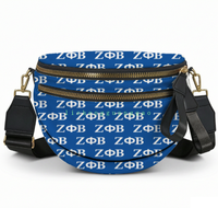 ZPB Zeta Phi Beta Sorority Kabuklu Çanta Çapraz Askılı Çanta Yunan Harfleriyle Şık Tasarım Unisex Bel Çantası Açık Hava Seyahat Çapraz Askılı Çanta