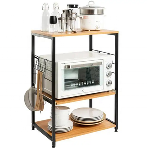 Nouvelle étagère à <span class=keywords><strong>micro</strong></span>-ondes pour <span class=keywords><strong>Mini</strong></span> <span class=keywords><strong>four</strong></span> grille-pain chariot de service avec 3 étagères étagère de cuisine KC-R0566 - Product Image 1