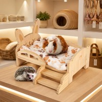 Maison pour animaux de compagnie en bois massif de luxe, design villa, abri intérieur/extérieur pour chien et chat, cage pour animaux en bois naturel, spacieuse et imperméable