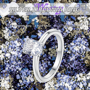 925 Sterling <b>Silver</b> Platinum Plated Radiant Natural Oval Blue Gemstone <b>Solitaire</b> <b>Ring</b> Fine Jewelry for Engagement Wedding Gift - Product Image 2