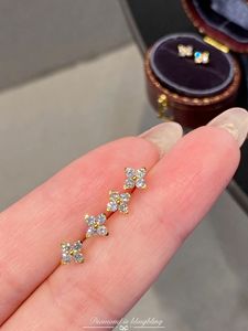 Boucles d'oreilles en or 18 carats et diamants naturels, nouvelle collection Xinfly 2024 pour femme - Product Image 4
