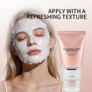 Masques en feuille tonifiants au collagène et à la vitamine C, hydratants, liftants, peel-off profond au bio-collagène pour usage nocturne - Product Image 1