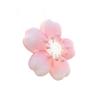 Modèle gonflable lumineux en forme de fleur de pêcher rose pour décorations extérieures de centres commerciaux et vitrines