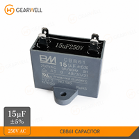 Condensateur de démarrage moteur BM CBB61 15uF 250VAC 50/60Hz en film polypropylène pour ventilateur de plafond
