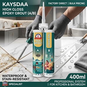 Mortier époxy scintillant imperméable et anti-moisissure 2 composants, scellant décoratif brillant pour joints de carrelage de cuisine, salle de bain et piscine - Product Image 3