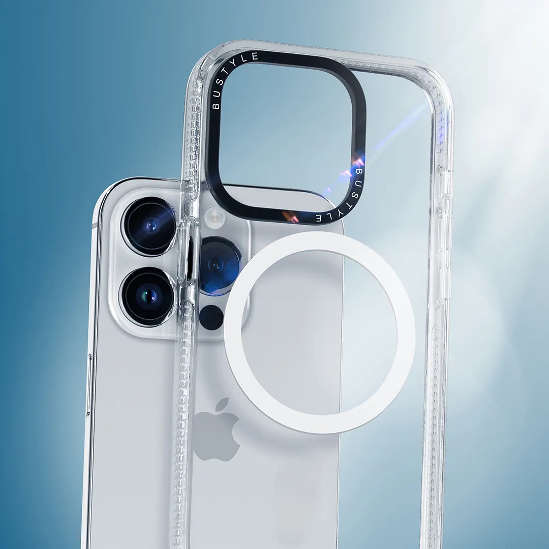 Rõ ràng từ điện thoại di động bìa có thể tháo rời máy ảnh Vòng OEM logo cho iPhone 15 Pro Max 14 2 trong 1 nam châm tùy chỉnh in ấn trường hợp điện thoại
