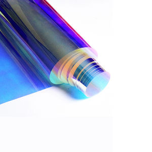 Lámina de <span class=keywords><strong>vinilo</strong></span> <span class=keywords><strong>transparente</strong></span> holográfica de PVC <span class=keywords><strong>transparente</strong></span> iridiscente para DIY lazos fabricación de joyas manualidades de costura apartamento PET - Product Image 1