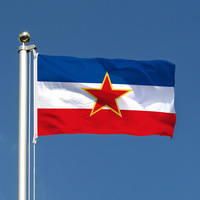 Drapeau de la Yougoslavie en gros d'usine, promotionnel, personnalisé, fabriqué en Chine, 90x150 cm