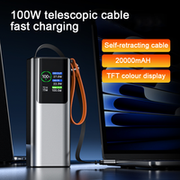 Batterie Externe Ordinateur Portable 100W PD Charge Ultra-Rapide avec Câble Rétractable 20000mAh