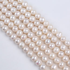 卸売12-15mm天然ホワイト淡水真珠ビーズストランドジュエリー & ジュエリー作り淡水真珠素材 - Product Image 1