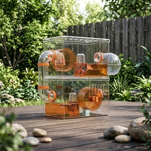 Cage Améliorée de Luxe en Plastique pour Hamster et Lapin – Ajustable, Durable, Amovible et Respirante – Espace Extra-Large – Style Minimaliste - Product Image 6