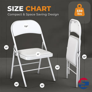 كرسي حفلات بتصميم عصري وإطار معدني، سطح من الجلد الصناعي، قابل للطي، مقاوم للماء، صديق للبيئة، أثاث محمول للمنزل، مناسب للشقق والفيلات - Product Image 2