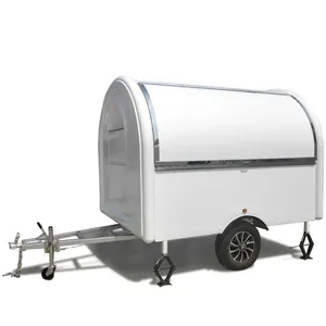 White 2.8m ice cream doughnut mobile display cart/Mobile coffee juice kiosk/mini food truck,fast food trailer