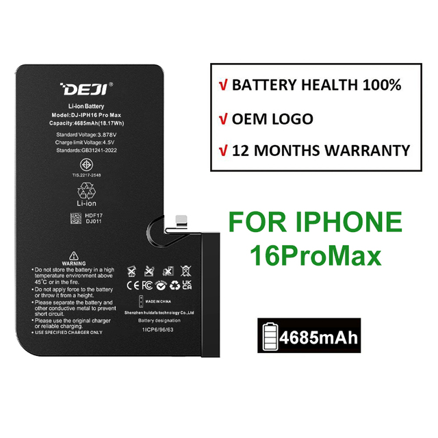 DEJI 0 Cycle Lithium Ion Phone Battery for iPhone 16 PRO MAX Batteries