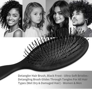 Brosse à cheveux surdimensionnée personnalisable avec logo, brosse démêlante pour extensions capillaires avec emballage en boîte en papier, brosse à cheveux en poils de sanglier vierge en gros - Product Image 6
