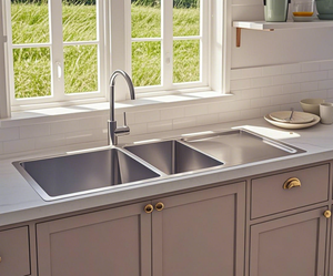 Fregadero <span class=keywords><strong>de</strong></span> Cocina Extensible <span class=keywords><strong>de</strong></span> Acero Inoxidable 304 <span class=keywords><strong>de</strong></span> 120x48cm, Fregadero Grande para Lavandería con Escurridor, Fregadero Económico en Oferta para Lavar Ropa - Product Image 6