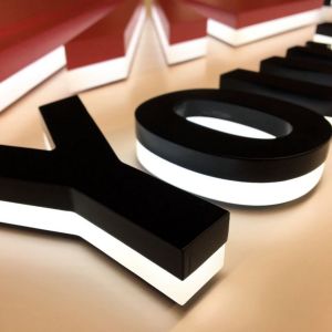 Độ sáng cao thép không gỉ backlit <span class=keywords><strong>Led</strong></span> signage 3D chính xác sơn neon ánh sáng chiếu sáng chữ ký cho trang trí - Product Image 2