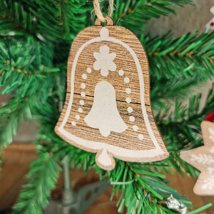 Juego de 10 Adornos Navideños de Madera para Árbol de Navidad, Copo de Nieve, Estrella, Corazón, Casa, Adorno de Madera para Decoración Navideña - Product Image 6