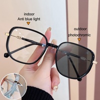 Lunettes carrées anti-rayonnement photochromiques pour femme nuances homme anti-rayonnement montures de lunettes anti-lumière bleue transitionnelle