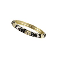 Gelang Bangle Berlian Imitasi Enamel Bunga dari Paduan Seng CYNYA untuk Wanita, Gaya Cina Baru, Etnik, Multi-Warna, Model Buka-Tutup