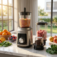 Blender multifonction portable, robot culinaire, presse-agrumes, moulin à épices, mixeur, pot en PC de 1,6 L, lames en acier inoxydable, moteur puissant de 800 W