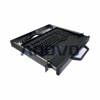 PC industriel tactile RS485 RS232, ordinateur industriel embarqué, clavier, rail coulissant, stock Kisko 1U noir