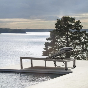 De gama alta de la piscina de Chaise Lounge playa tumbona acolchado tumbona <span class=keywords><strong>con</strong></span> <span class=keywords><strong>ruedas</strong></span> y almohada - Product Image 5