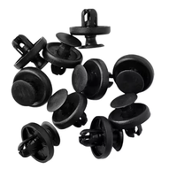 Clips de fixation noirs en plastique à pousser pour voiture, attaches de garniture de carrosserie automobile, tête de 17,7 mm, tige de 7,5 mm, pointe de 7 mm, clips rivets pour panneaux de véhicule
