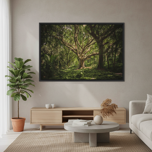 Elegant Old Tree Landscape Printed Canvas Artwork - Modern Home Decor,<b>BLACK</b> <b>FRAMED</b> CANVAS - Product Image 3