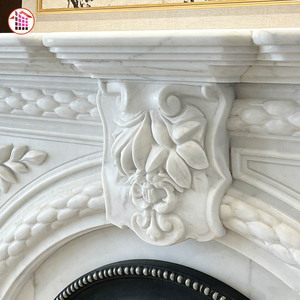 <span class=keywords><strong>Cheminée</strong></span> en marbre sculpté sur mesure en gros, cadre de <span class=keywords><strong>cheminée</strong></span> en <span class=keywords><strong>pierre</strong></span> naturelle <span class=keywords><strong>blanche</strong></span> avec décor en relief floral, <span class=keywords><strong>pierre</strong></span> naturelle <span class=keywords><strong>blanche</strong></span> - Product Image 4