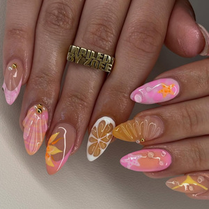 Ongles Press-On 3D Tendance en Forme d'Amande, Amovibles, pour Femmes, Mariage, Bal de Promo, Fête, Anniversaire, Cadeau, Faux Ongles - Product Image 2