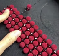 Jual Langsung Pabrik Manik-manik Beludru Akrilik 10 12 14 16mm Aksesoris DIY Buatan Tangan Bentuk Bulat Manik-manik Beludru Plastik untuk Tas