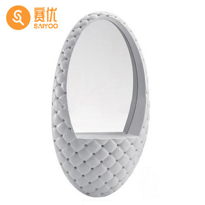 Saiyou Oval Wall <b>Mirror</b> <b>White</b> And Pink Framed Decorative For Commercial Venues - Product Image 5