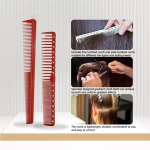 Ensemble de 2 peignes à cheveux professionnels pour hommes, double face, double usage, pour la coupe et le coiffage, pour salon de coiffure - Product Image 5