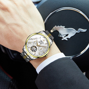 Factory Custom Logo Calendar Mechanical <b>Skeleton</b> <b>Watches</b> Stainless steel <b>Automatic</b> Men's <b>Watch</b> and Sapphire Crystal - Product Image 3