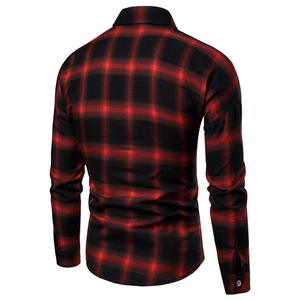 Chemise-veste en flanelle satinée personnalisée à carreaux pour <span class=keywords><strong>homme</strong></span>, chemise à manches longues avec fermeture éclair brodée pour un usage décontracté en automne - Product Image 4