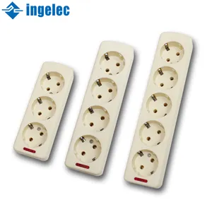 European Plug 3 4 5 Outlet Power Strip Extension Schuko Socket Without Switch