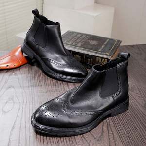 Botas Chelsea de Cuero Genuino Estilo Retro Británico para Hombre, Invierno, Casual de Negocios, Ligeras, Cómodas y Elegantes - Product Image 3